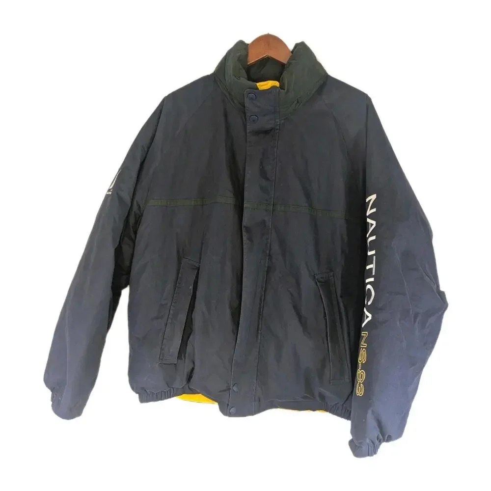 Vintage Nautica Jacket Mens Xxl Reversible‎ Duck Down Puffer Coat Outdoor